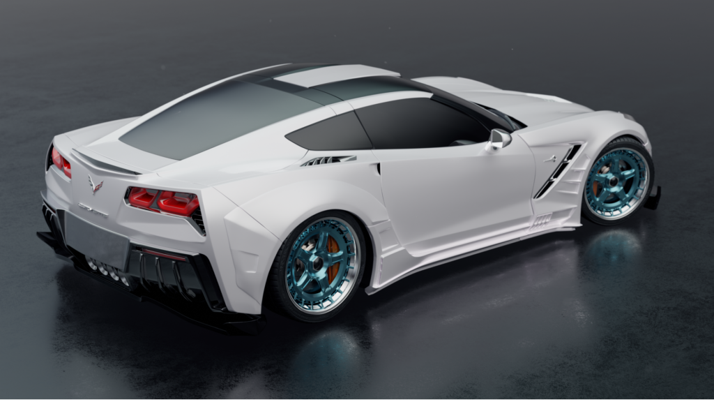 White Corvette Model